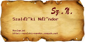 Szalóki Nándor névjegykártya