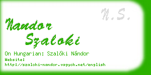 nandor szaloki business card