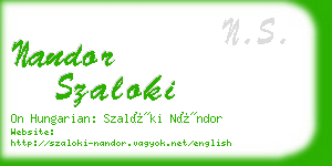 nandor szaloki business card